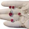 Natural ruby with silver sets