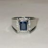 Natural blue sapphire with silver jewellary