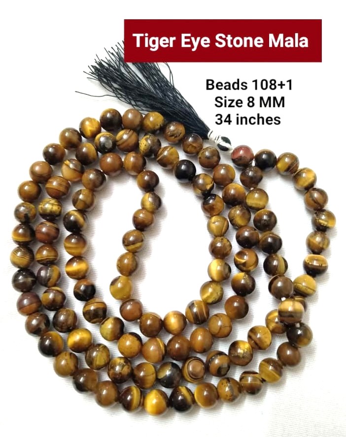 Natural Tiger Eye Japamala 108 Beeds - Image 3